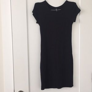 Black short T-shirt dress